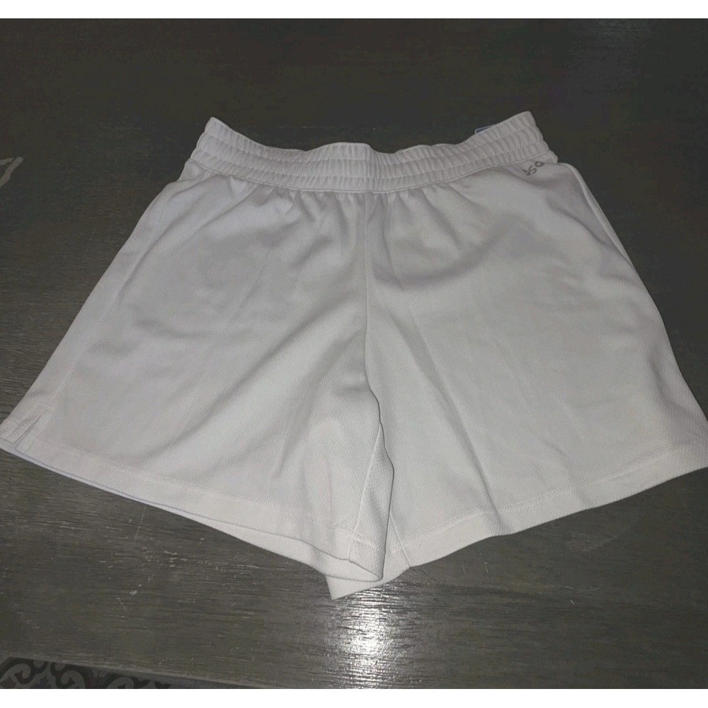 NWT DSG Mesh Mid Rise Shorts Girls Pure White Size Large (14) Moisture Wicking